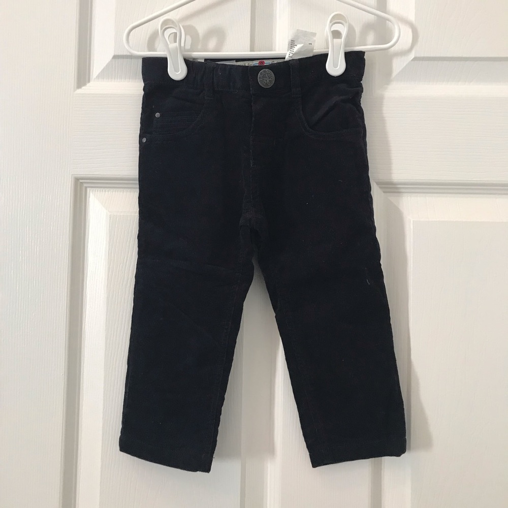 IKKS navy velour baby boy pants